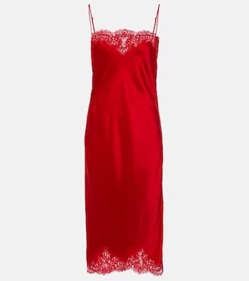 Lace-trimmed satin slip dress | Stella McCartney