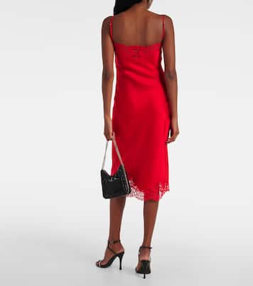 Lace-trimmed satin slip dress | Stella McCartney
