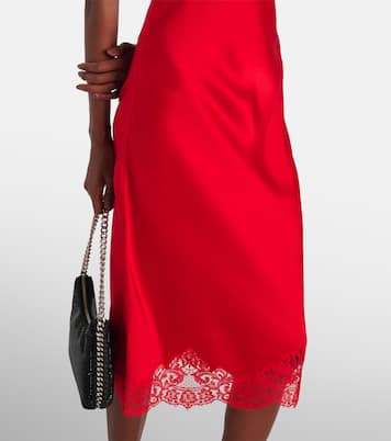 Lace-trimmed satin slip dress | Stella McCartney