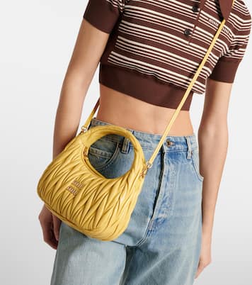 Sac Wander Small en cuir matelassé | Miu Miu