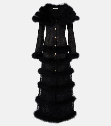 Top de encaje con plumas | Alessandra Rich