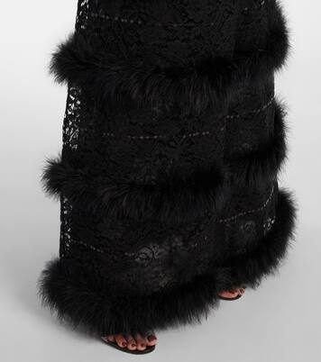 Top de encaje con plumas | Alessandra Rich