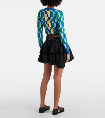 Minifalda de algodón con volantes y cinturón | Loewe