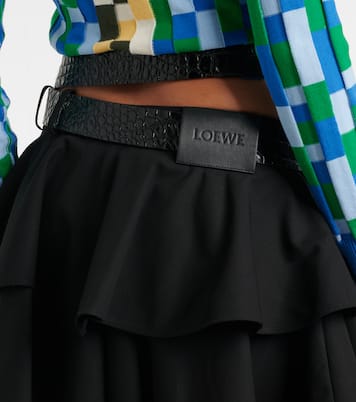 Minifalda de algodón con volantes y cinturón | Loewe