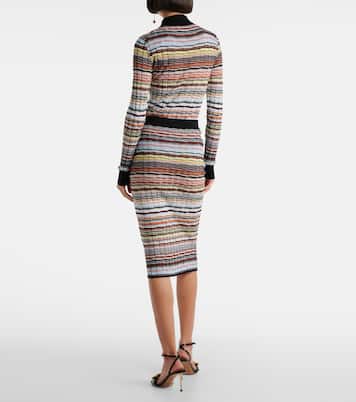 Falda midi de mezcla de algodón a rayas | Missoni