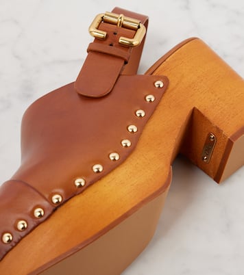 Jeannette leather wedge clogs | Chloé