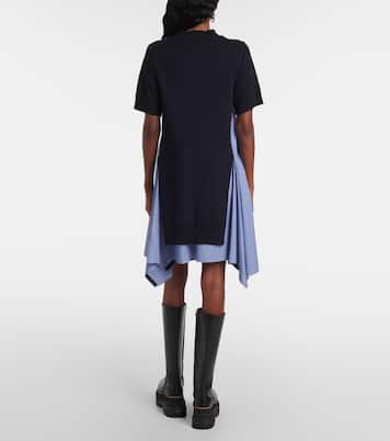 Abito midi in popeline di misto cotone | Sacai