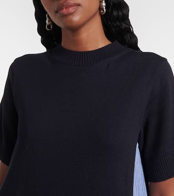 Abito midi in popeline di misto cotone | Sacai