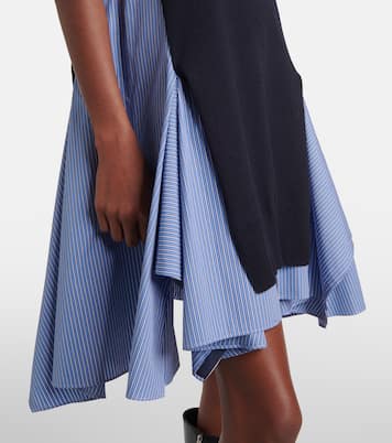 Abito midi in popeline di misto cotone | Sacai