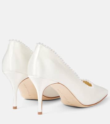 Salones Kifat 70 de satén adornados | Manolo Blahnik