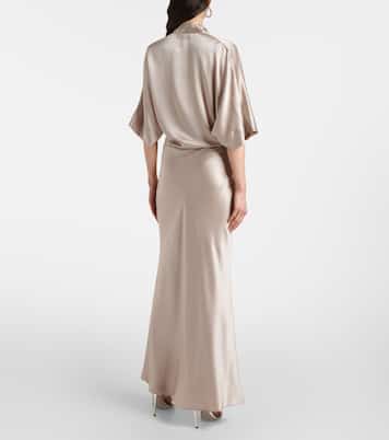 Blusa in raso di seta con ruches | The Sei