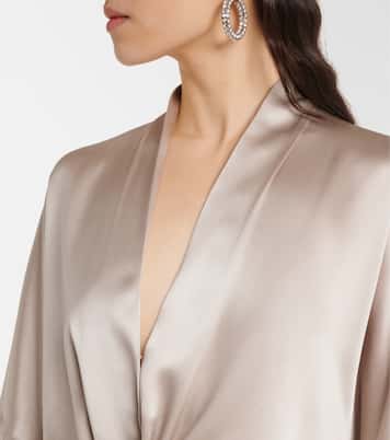 Blusa in raso di seta con ruches | The Sei