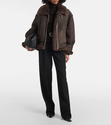 Bikerjacke Portia aus Veloursleder mit Shearling | Nour Hammour