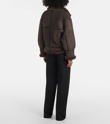 Bikerjacke Portia aus Veloursleder mit Shearling | Nour Hammour