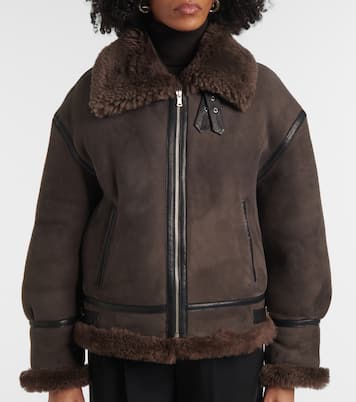 Bikerjacke Portia aus Veloursleder mit Shearling | Nour Hammour