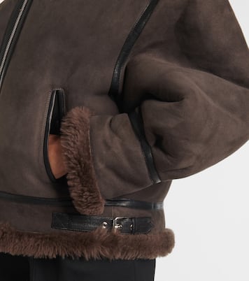 Bikerjacke Portia aus Veloursleder mit Shearling | Nour Hammour