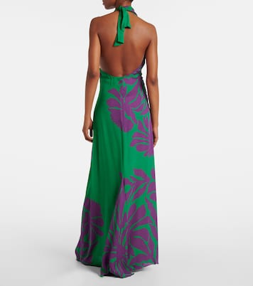 Halterneck printed silk gown | Johanna Ortiz