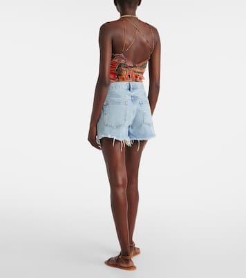 Shorts The Hang en denim de tiro medio | Frame