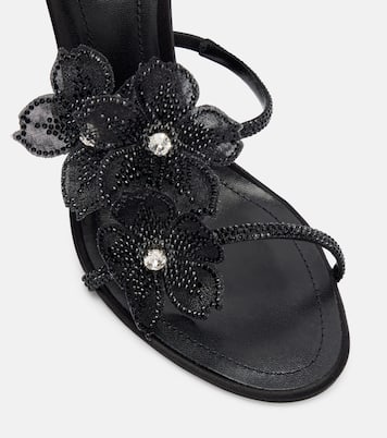 Floriane floral-appliqué satin sandals  | Rene Caovilla