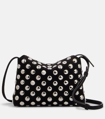 Borsa a tracolla Lina Medium in suede con borchie | Khaite