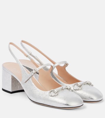 Pumps slingback Horsebit in pelle | Gucci