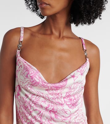 Underwater Barocco draped satin minidress | Versace