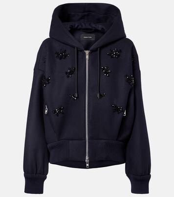 Turbo embellished wool-blend hoodie | Simone Rocha