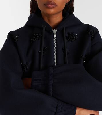 Turbo embellished wool-blend hoodie | Simone Rocha