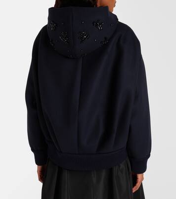 Turbo embellished wool-blend hoodie | Simone Rocha