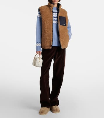 시어링 라이닝 스웨이드 앵클 부츠 | Miu Miu