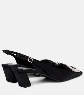 Belle Vivier 45 satin slingback pumps | Roger Vivier