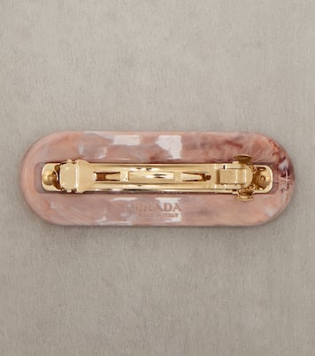Logo crystal-embellished barrette | Prada