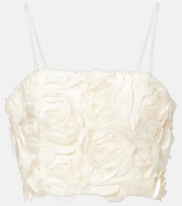 Floral-appliqué crop top | Rotate