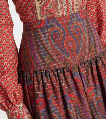 Printed high-rise cotton maxi skirt | Valentino