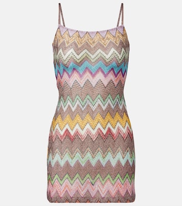 Vestido corto de lamé en zigzag | Missoni