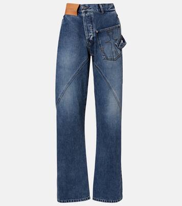 Bestickte High-Rise Straight Jeans | JW Anderson