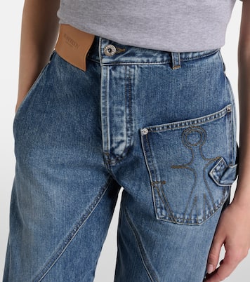 Bestickte High-Rise Straight Jeans | JW Anderson