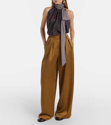Pleated high-rise wide-leg pants | Dries Van Noten