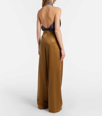 Pleated high-rise wide-leg pants | Dries Van Noten