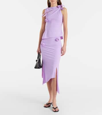 Floral-appliqué jersey midi skirt | Coperni