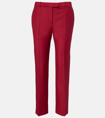 Cropped wool and mohair slim pants | McQueen