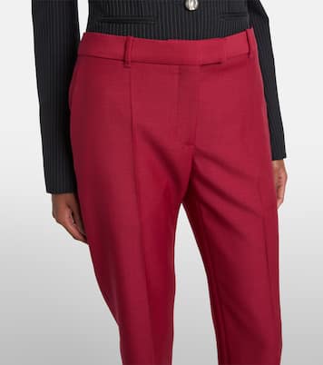 Cropped wool and mohair slim pants | McQueen