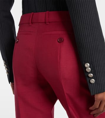 Cropped wool and mohair slim pants | McQueen