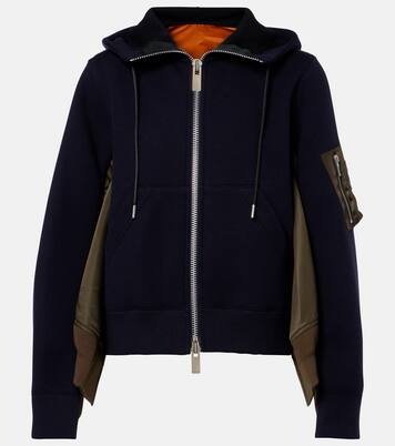 Paneled zip-up hoodie | Sacai