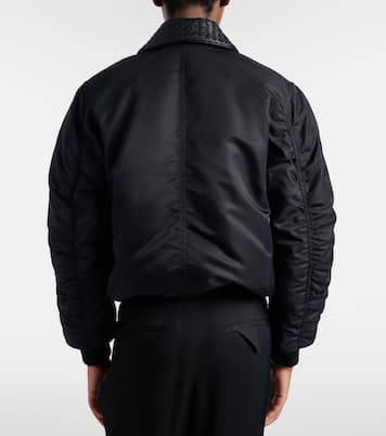 Veste blouson Intrecciato à finitions en cuir | Bottega Veneta