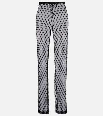 Polka-dot mesh slim pants | Dries Van Noten