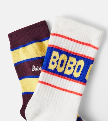 Logo set of 2 cotton-blend socks | Bobo Choses