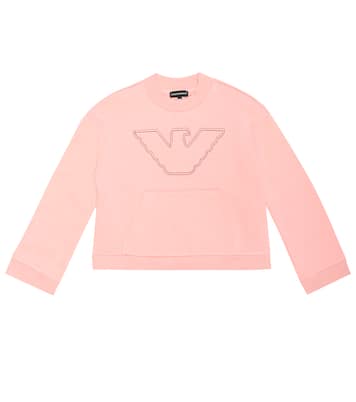 Logo cotton-blend sweatshirt | Emporio Armani Kids