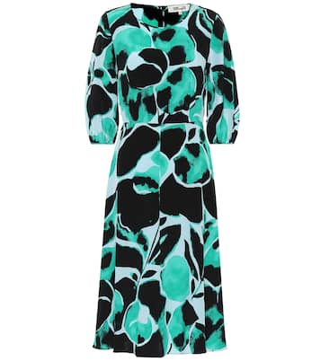 Vestido midi de sarga de seda | Diane von Furstenberg