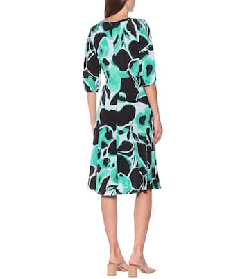 Vestido midi de sarga de seda | Diane von Furstenberg